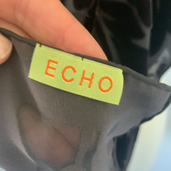 Echo silk chocolate brown burnout velvet scarf - Picture 7 of 8